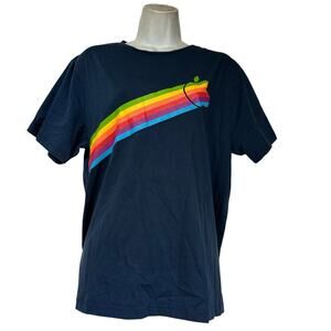 Apple Mac Store Rainbow Logo LGBTQ Pride Shirt Genius Bar Size L